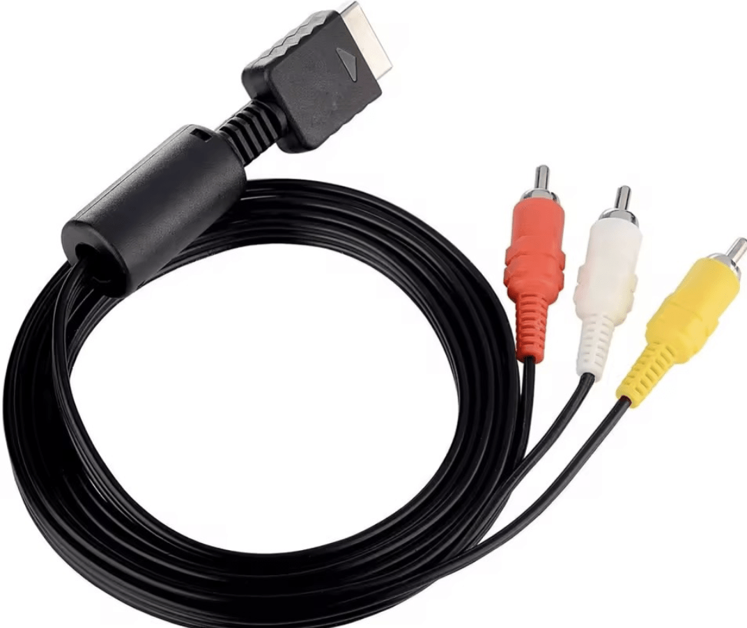 AV - kabel til PlayStation 1 / 2 / 3 – RCA (Kompositt) | PS1 / PS2 / PS3 - Nordic Card Vault